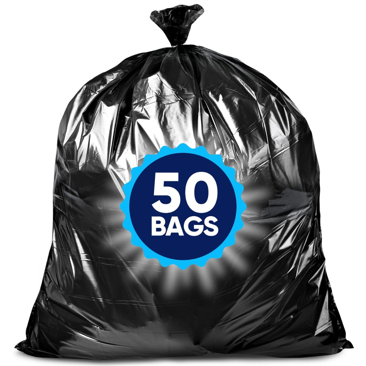 55 Gallon Heavy Duty Black Trash Bags 50 Count N784