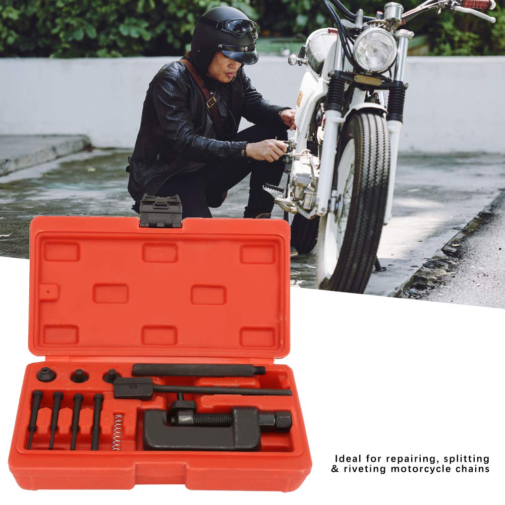 13PC Motorcycle Chain Breaker Rivet Tool Set with Carrying Case O941662