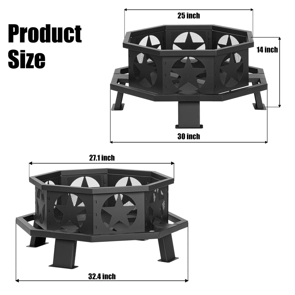 32 inch Fire Pit with Fire Poker A271102