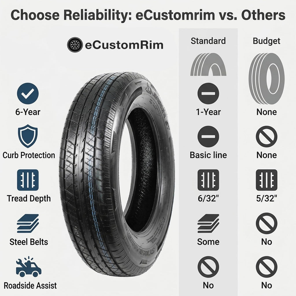 2-Pack ST205/75R15 Deep Tread Radial Trailer Tire F2038