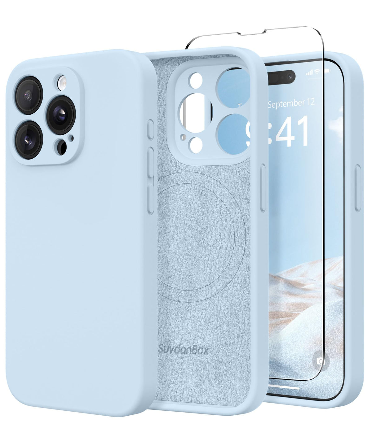 Light Blue Silicone iPhone 13 Pro Max Case N558297