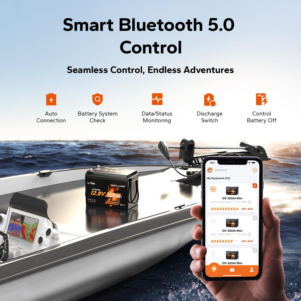 12V 320Ah Mini LiFePO4 Battery with Bluetooth N5603