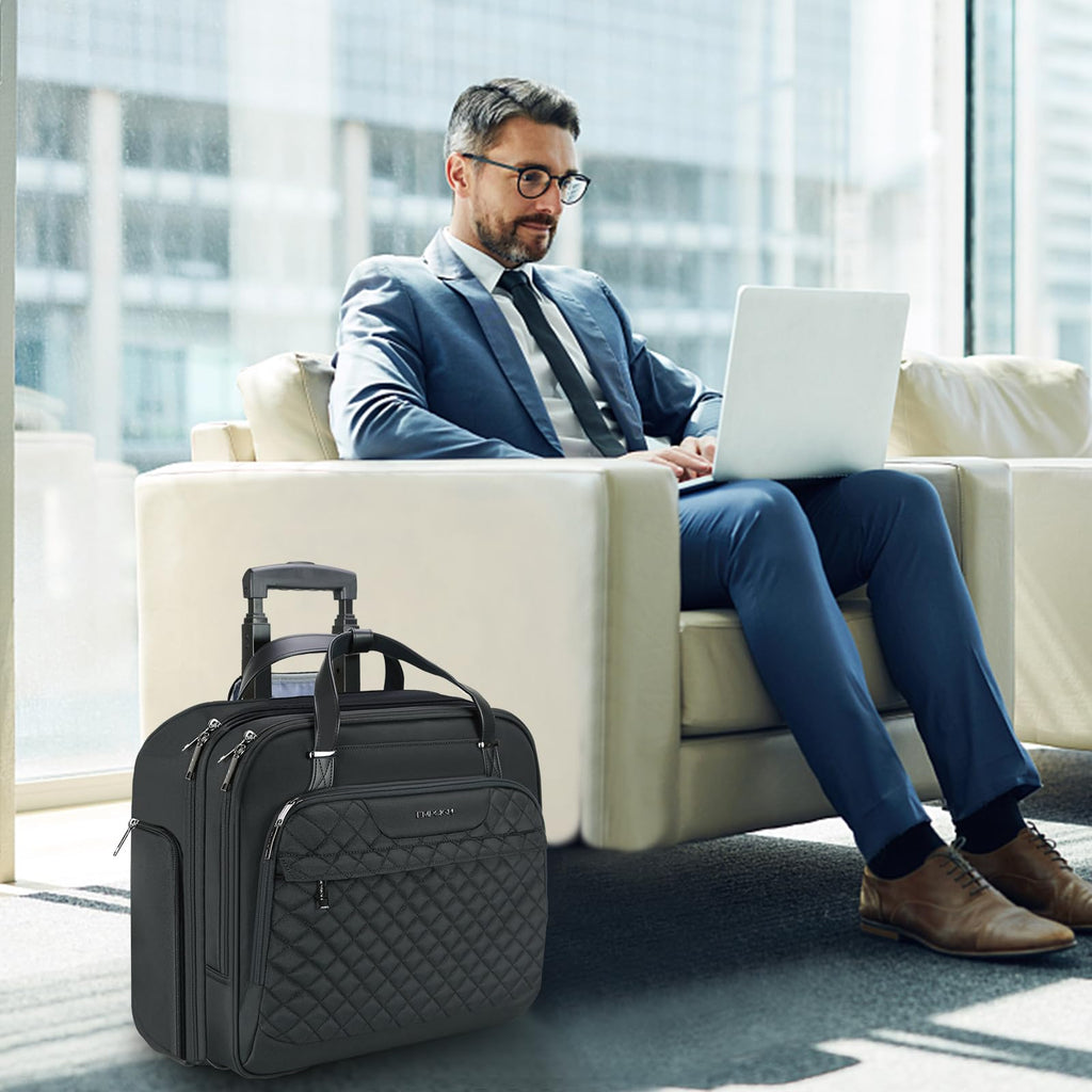 Rolling Laptop Bag 15.6 Inch Black H7308