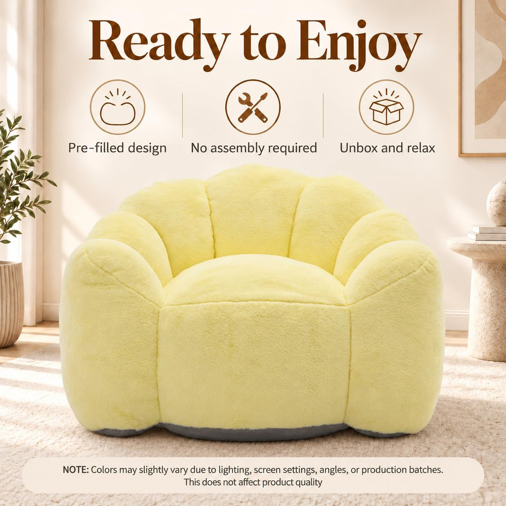 Yellow Memory Foam Bean Bag Chair F3569