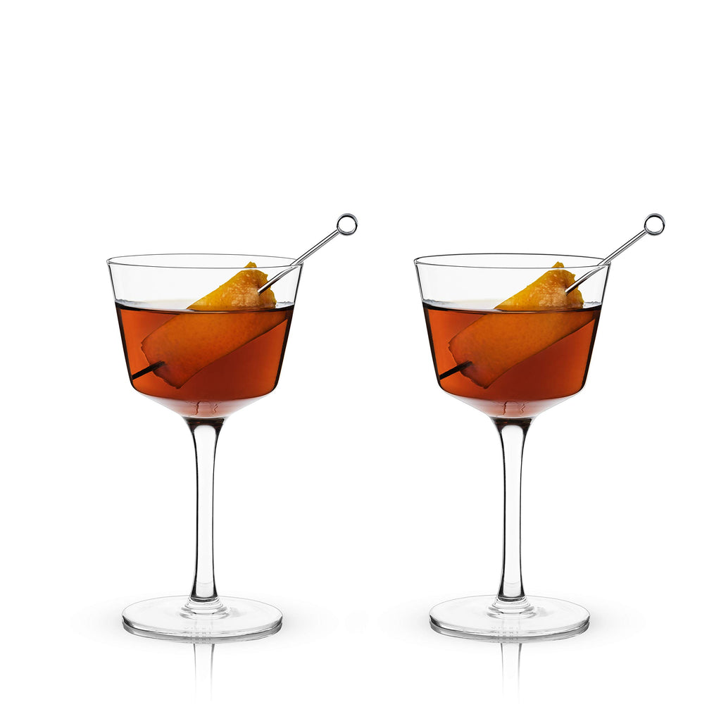 Stemmed Crystal Cocktail Glasses Set of 2 U92001