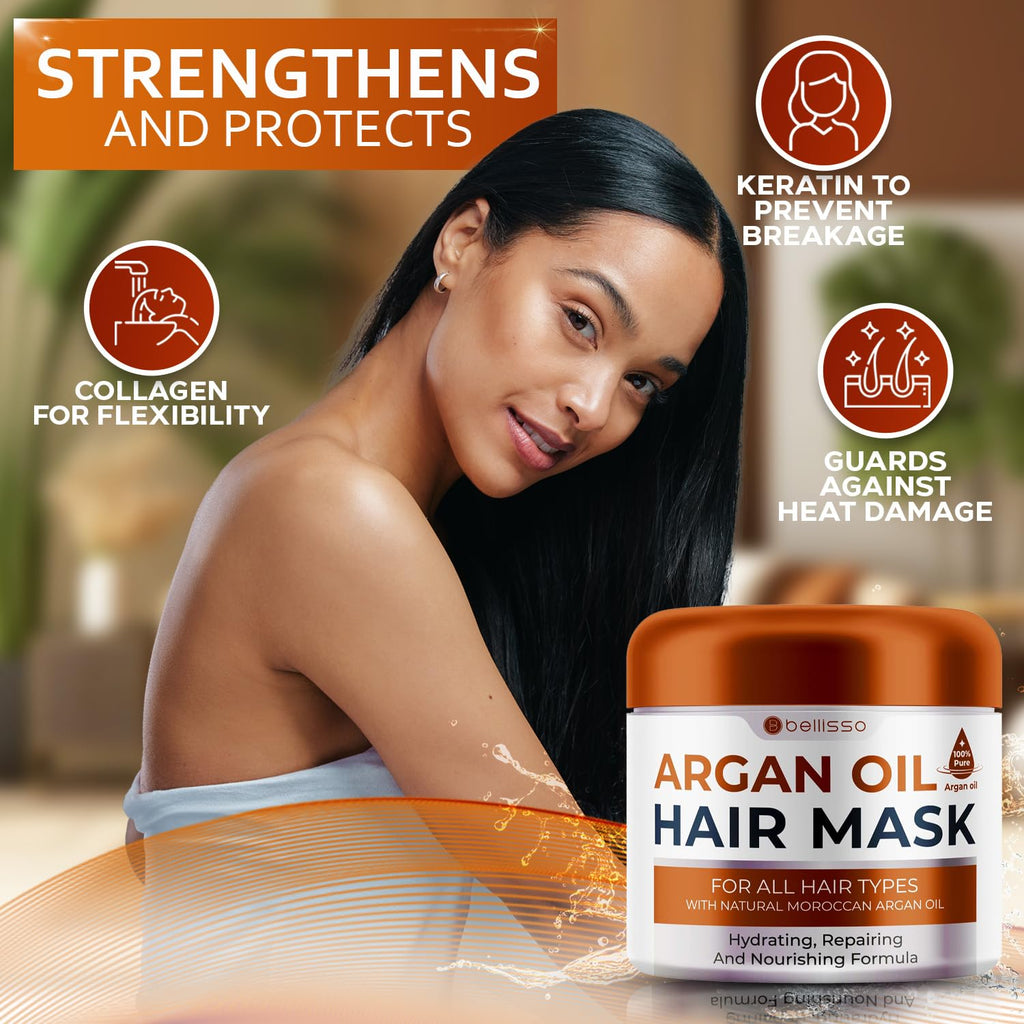 Coconut Shampoo and Conditioner Set with Argan Oil Mask C714