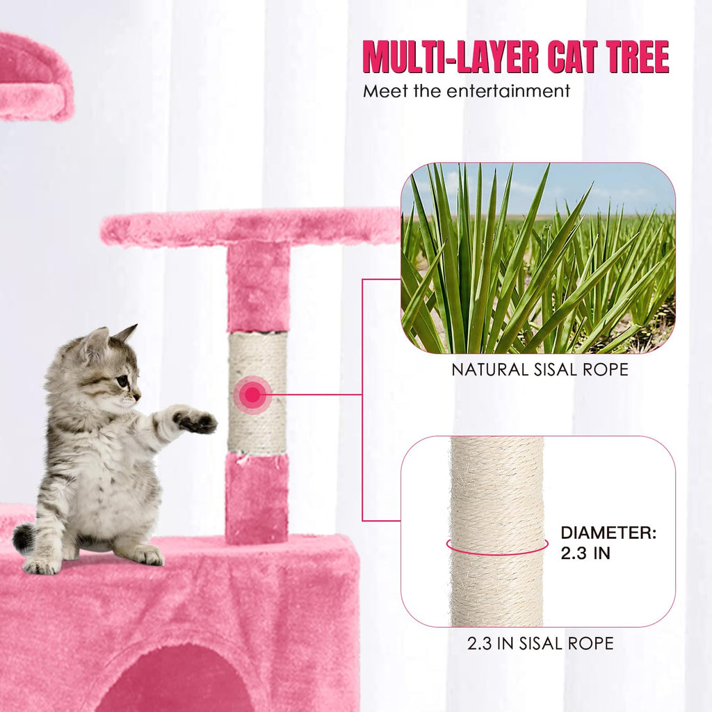 70in Cat Tree Tower with Scratching Post T432