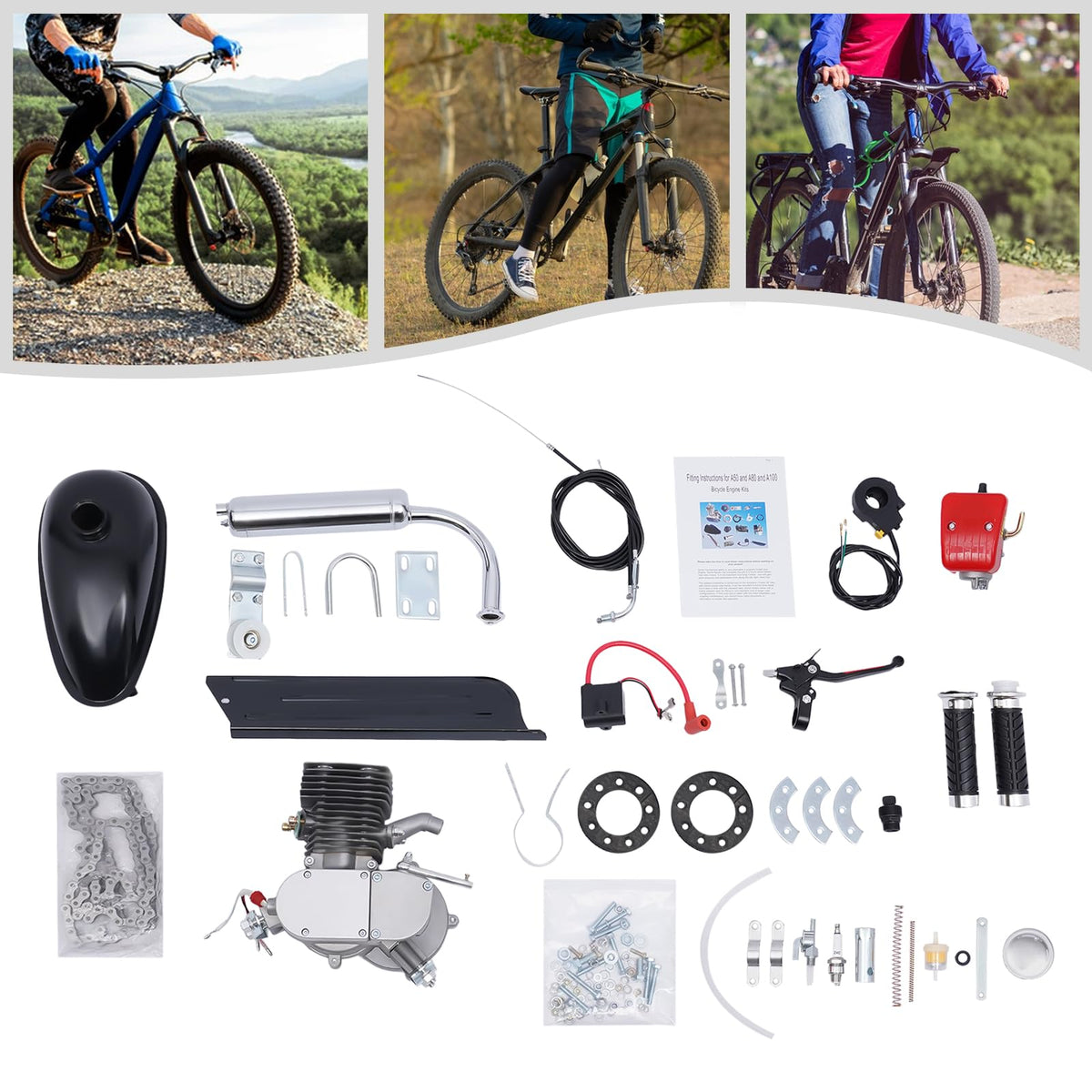 2 Stroke 100cc Bicycle Engine Kit with 36 Tooth Sprocket M9161