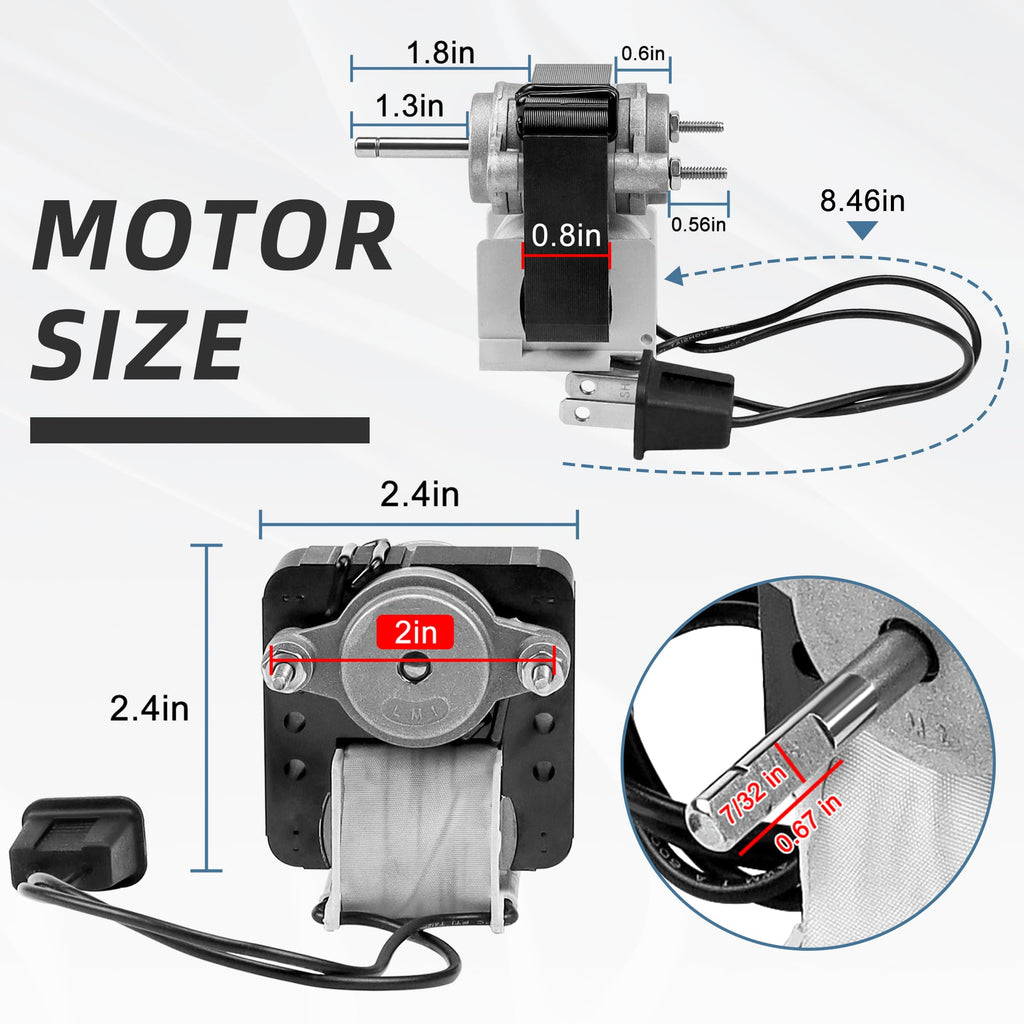 Bathroom Vent Bath Fan Motor Kit Replacement 70cfm 1.4 Amp 120V Q50553