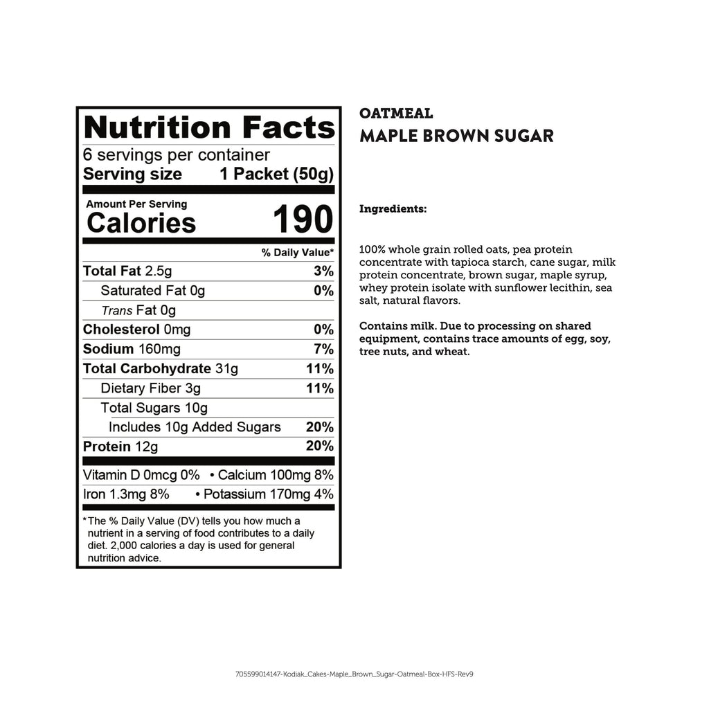 Maple Brown Sugar Instant Oatmeal Packets I362213
