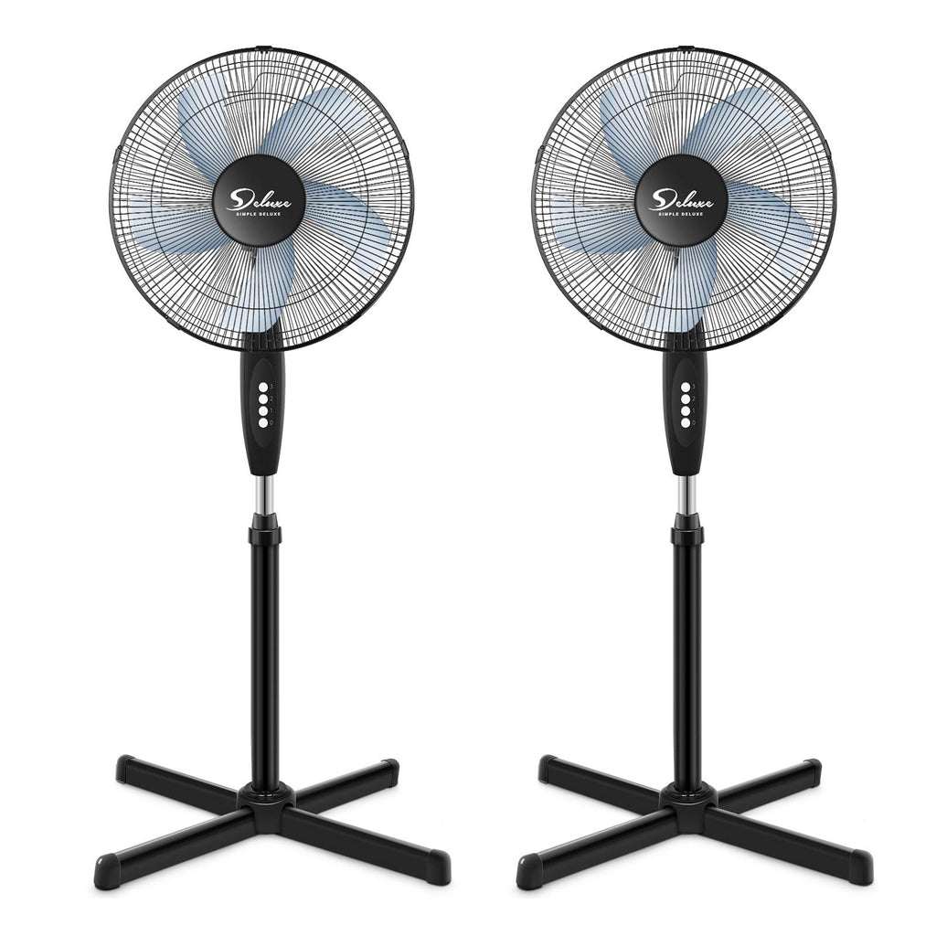 16″ 3 Speed Oscillating Pedestal Stand Fan, Black L5544