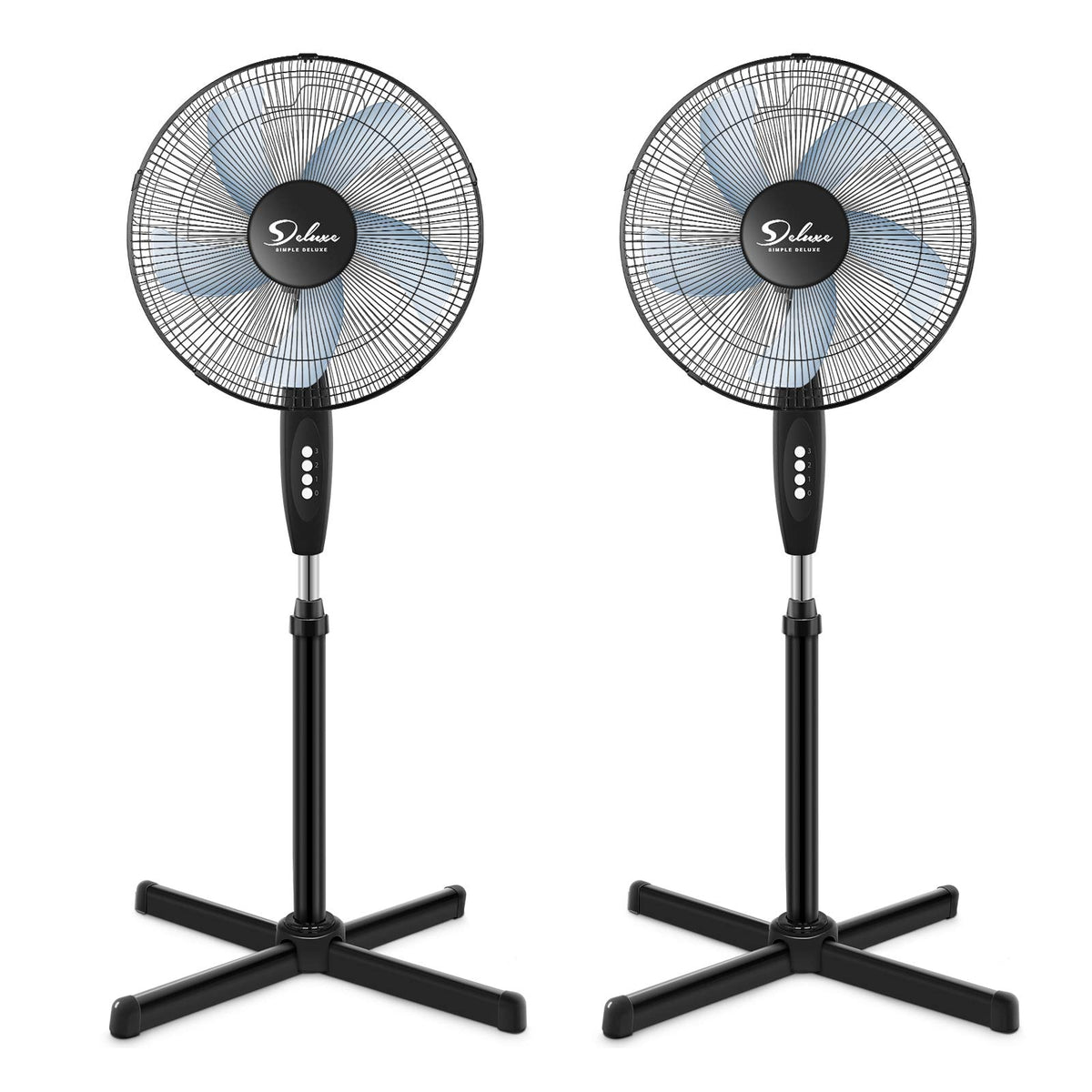 16″ 3 Speed Oscillating Pedestal Stand Fan, Black L5544