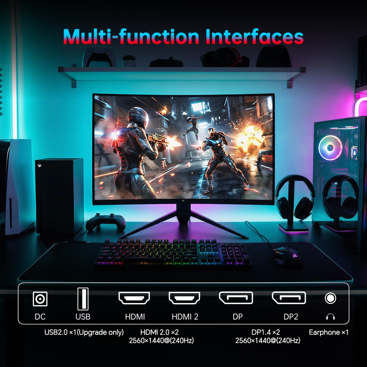 27 Inch 240Hz Curved 2K QHD Gaming Monitor J350