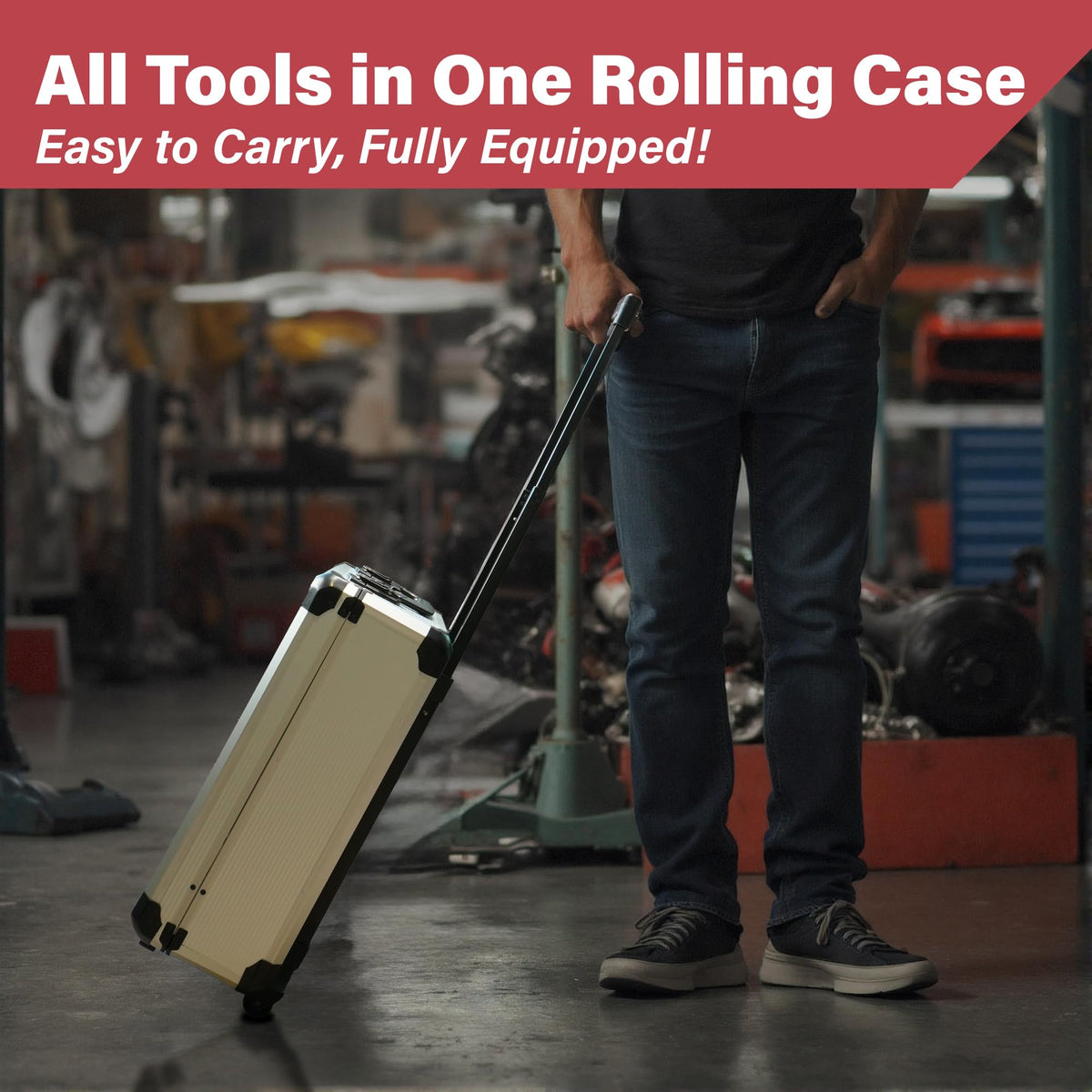 515 Pcs Household Tool Kit Aluminum Trolley Case R2876