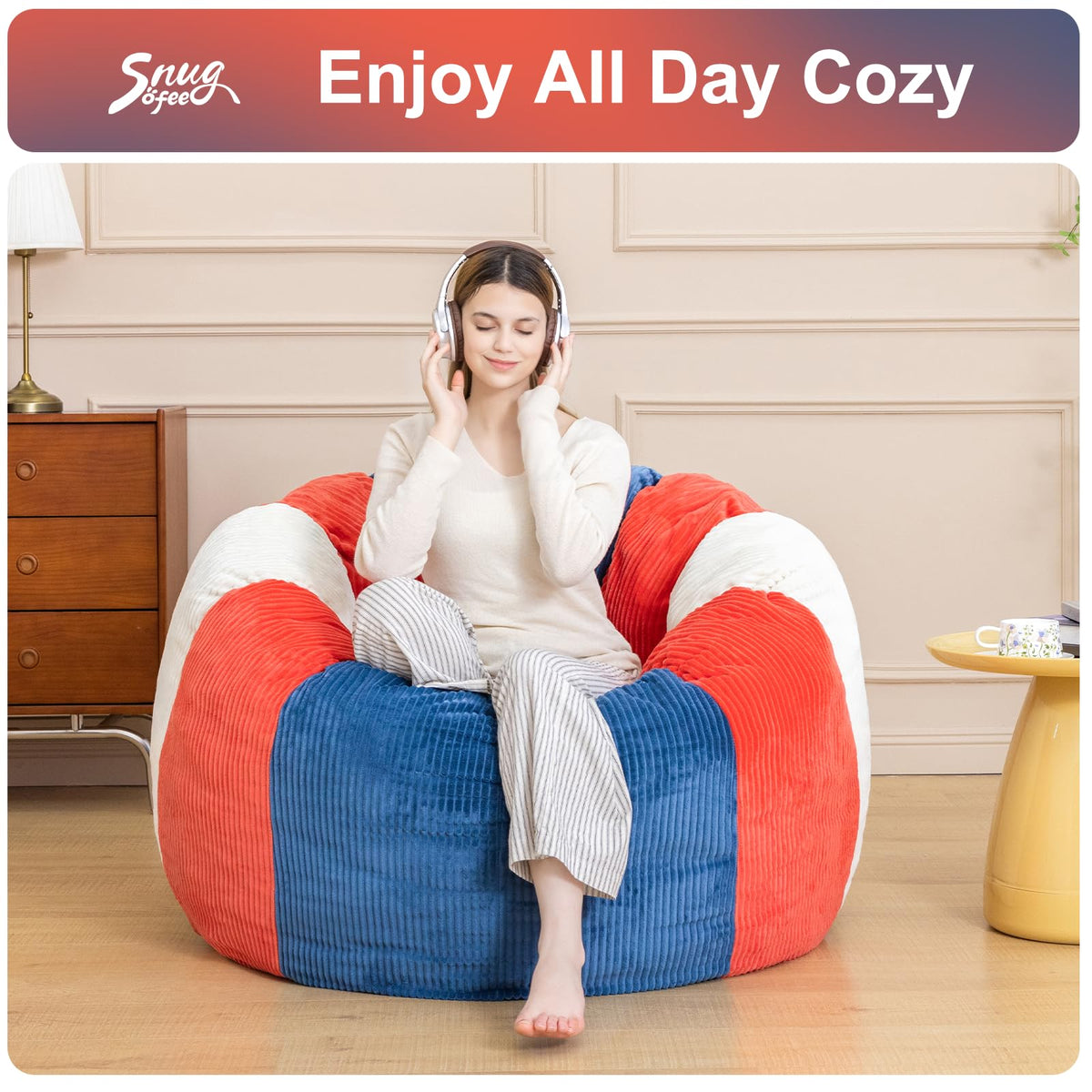 Shredded Foam Bean Bag Chair with Arms V637