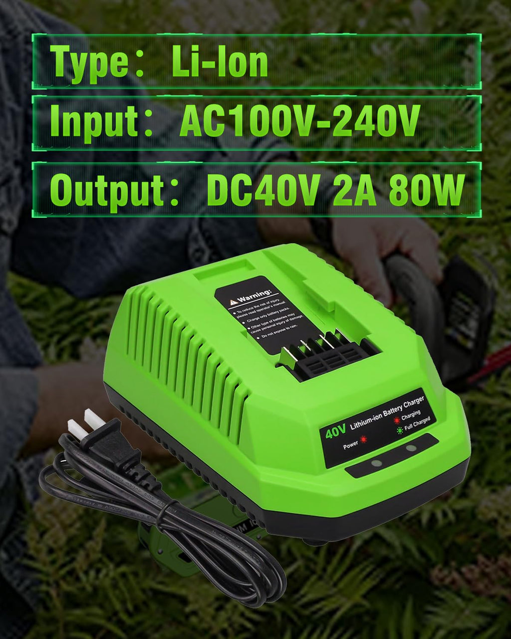 40V 6.0Ah Replacement Battery and Charger E435
