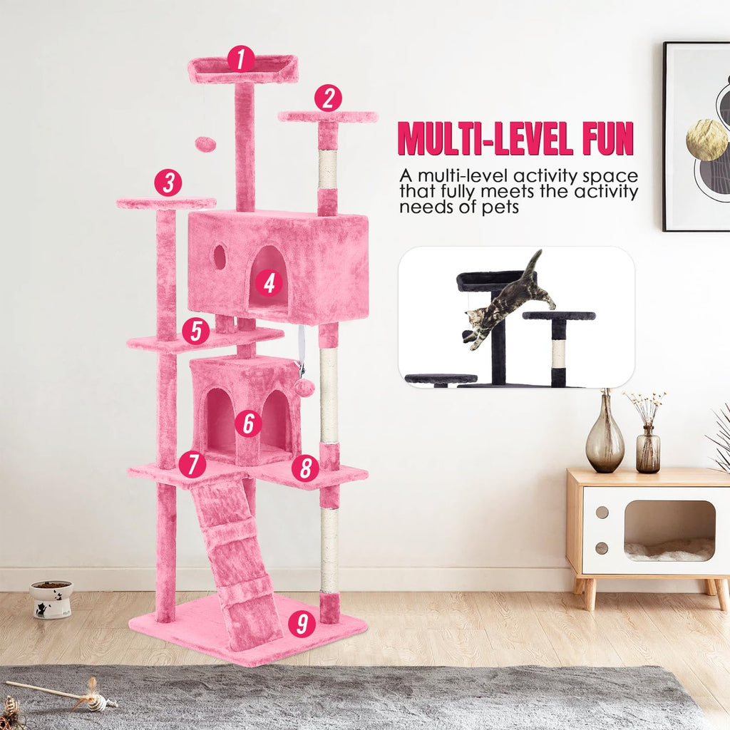 70in Cat Tree Tower with Scratching Post T432