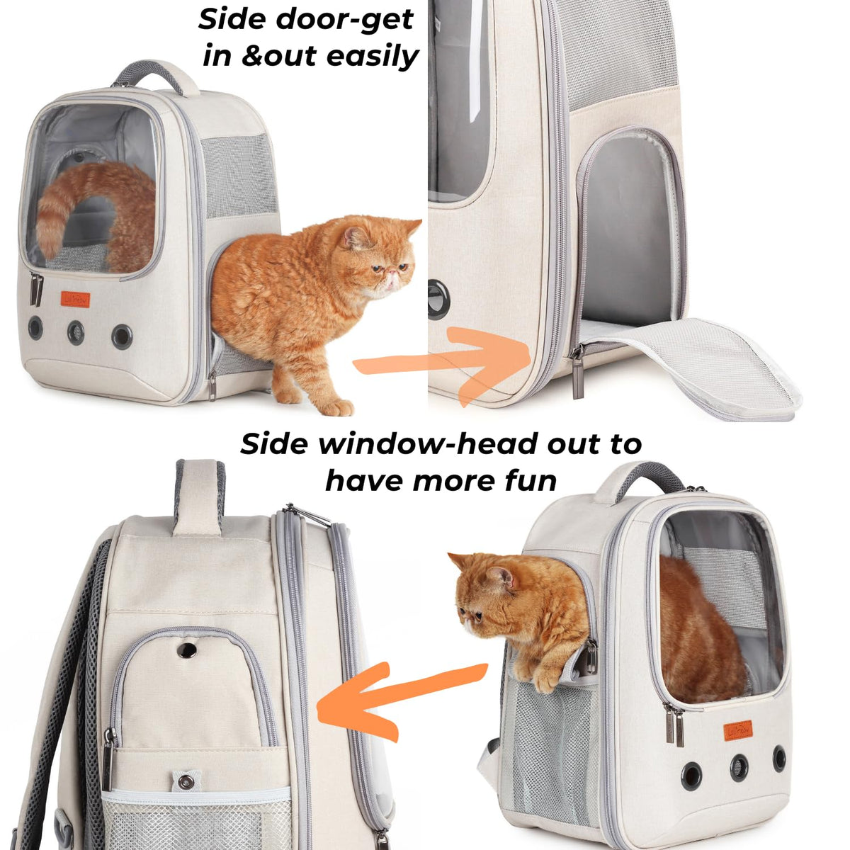 Pet Carrier Backpack, Airline-Approved (Beige) S476