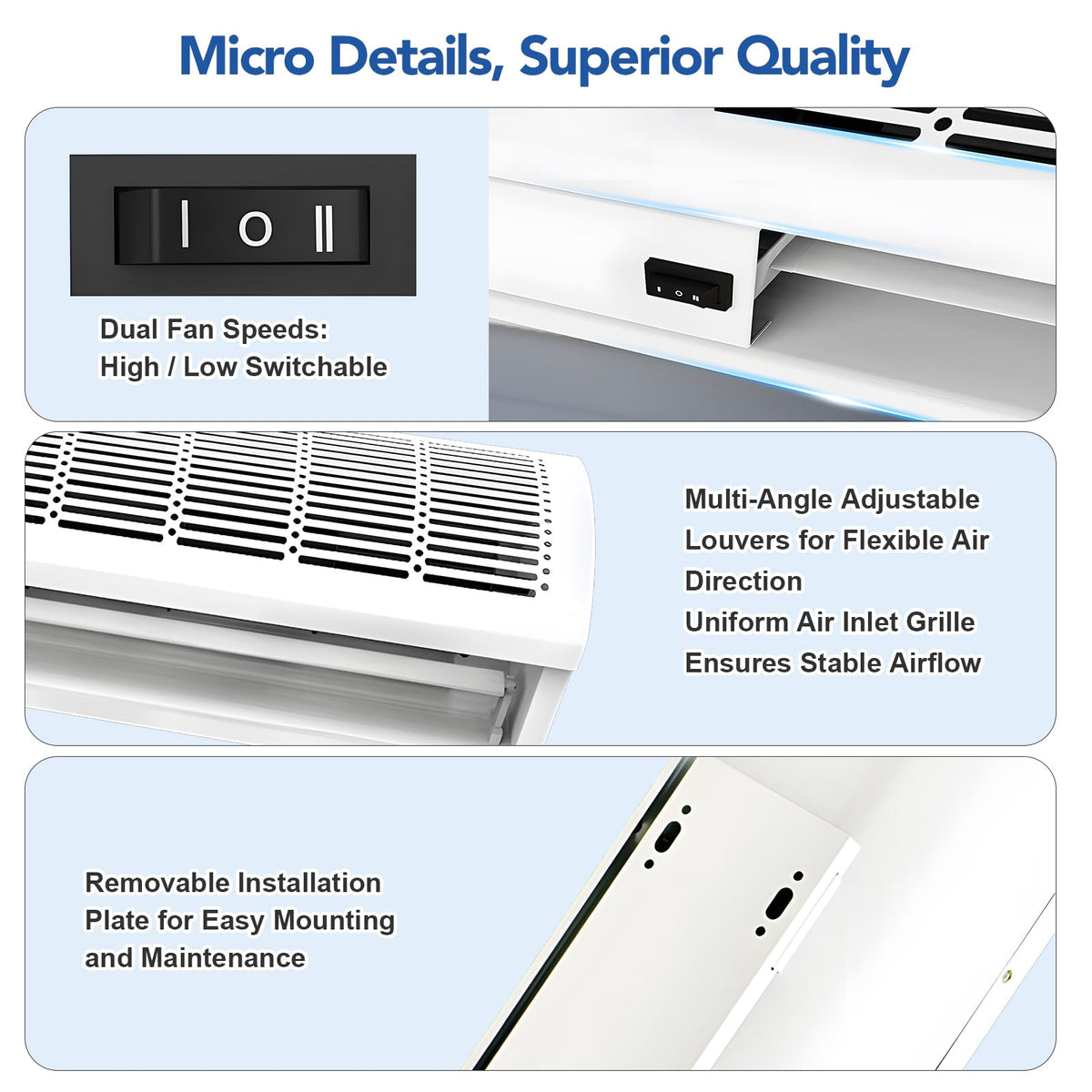 Wall Mounted Air Curtain 36 Inch Adjustable 2 Speed A9291