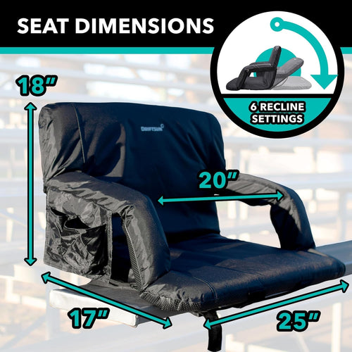 2 Pack Extra Wide Foldable Stadium Seats with Back Support T1170