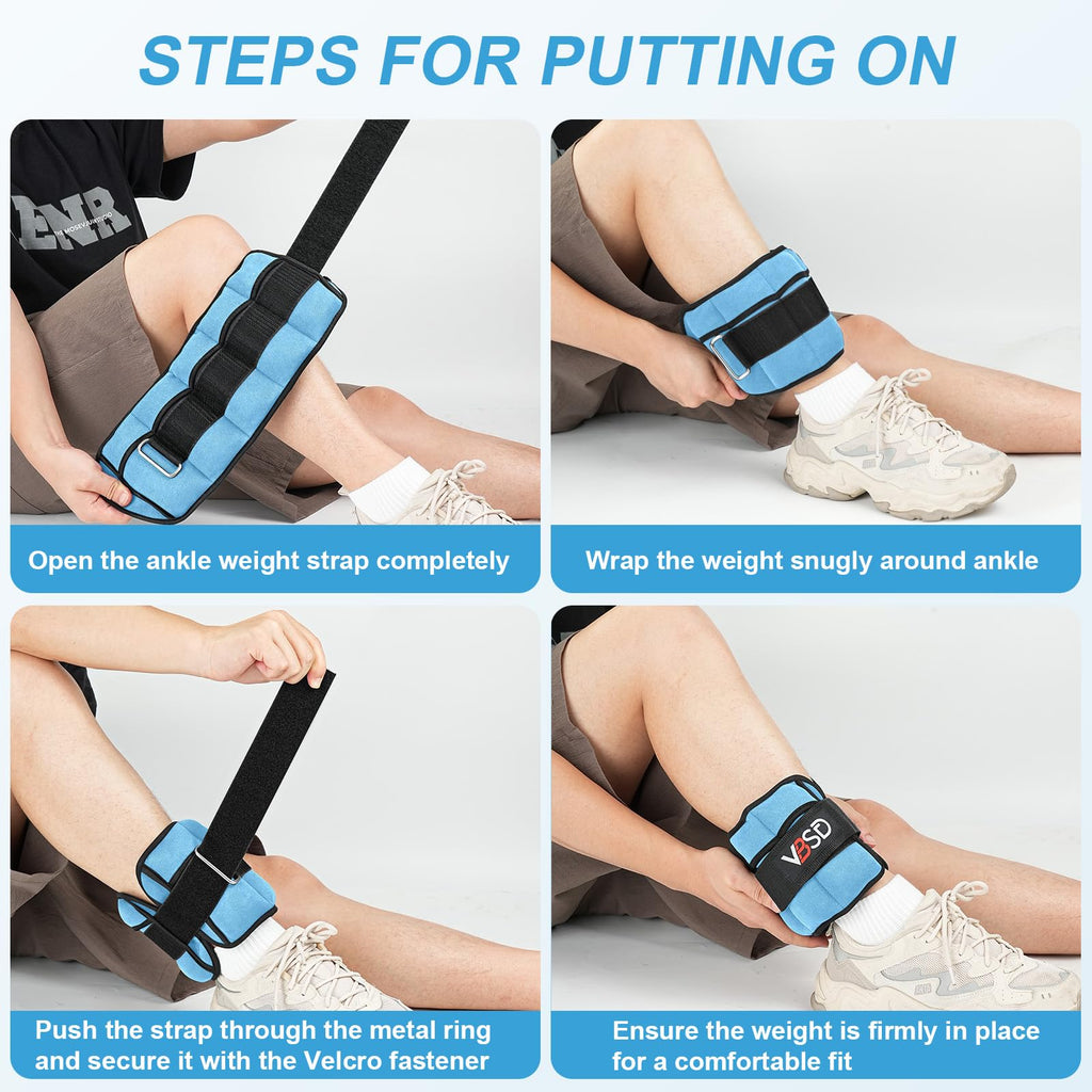 Adjustable Ankle Weights 10lb 1 Pair Blue Z27185