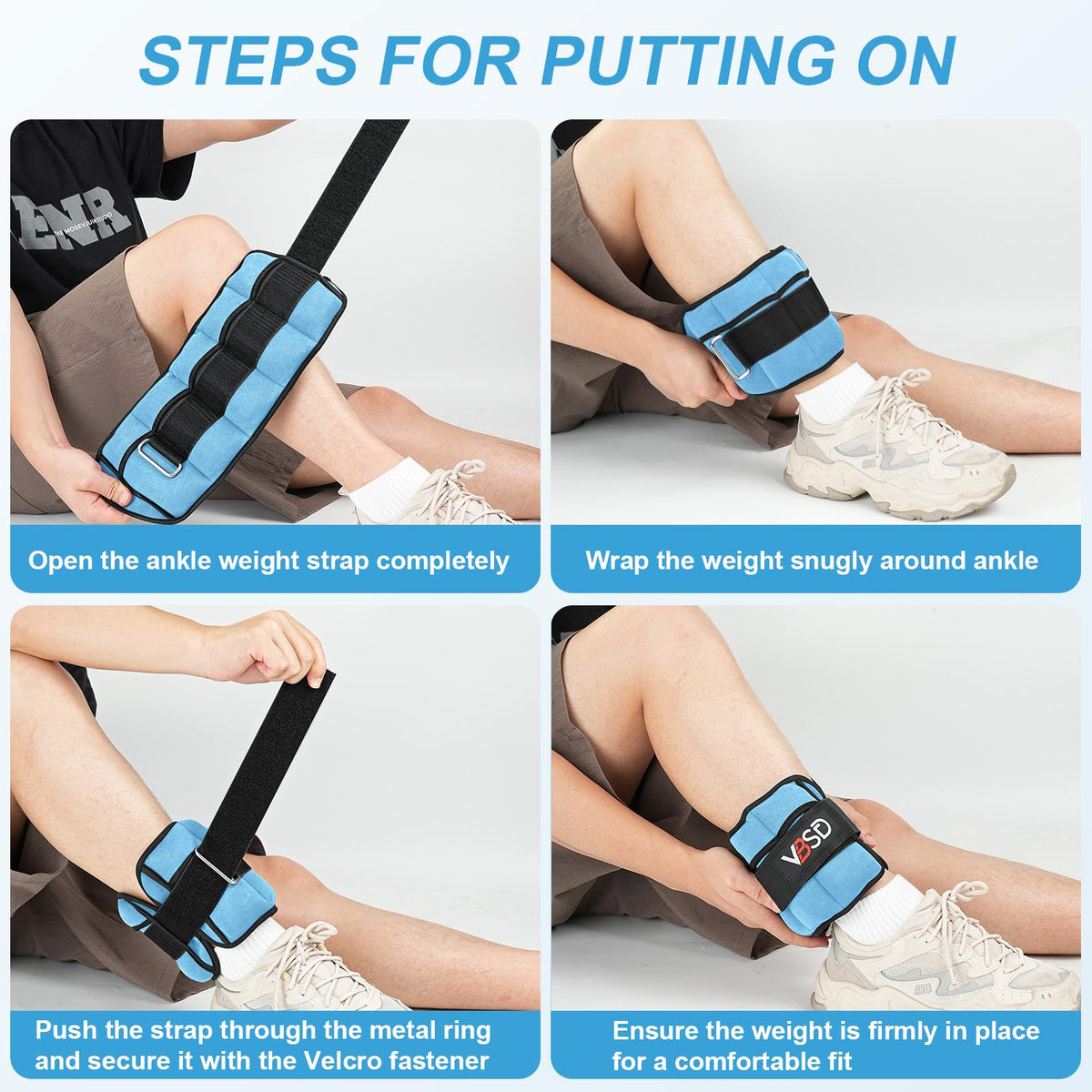 Adjustable Ankle Weights 10lb 1 Pair Blue Z27185