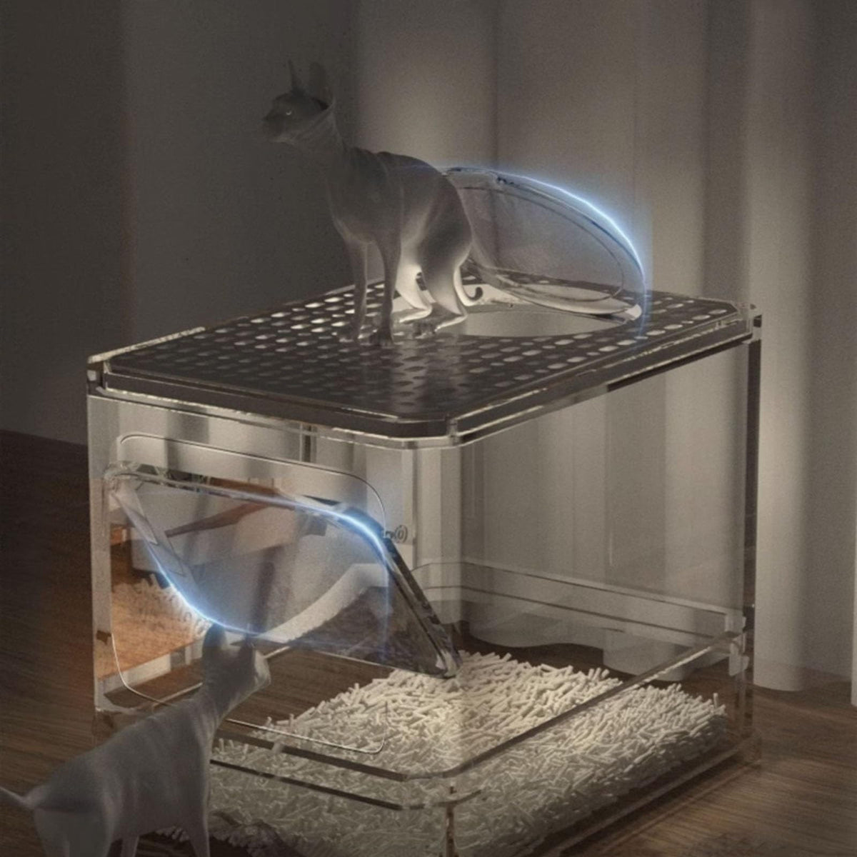 Foldable Cat Litter Box with Lid and Scoop R120