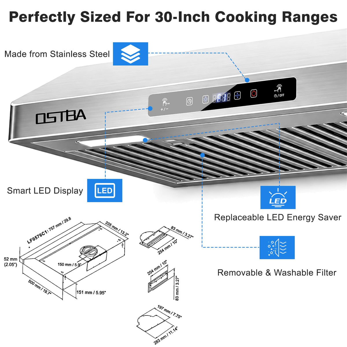 30" Under Cabinet Range Hood B1596