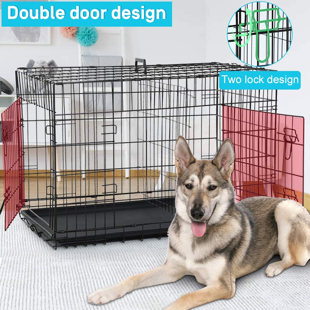 48 Inch Double-Door Dog Crate with Divider F218