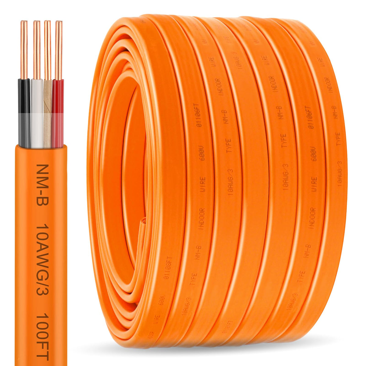 Solid Indoor Electrical Wire 100 FT Orange F52218