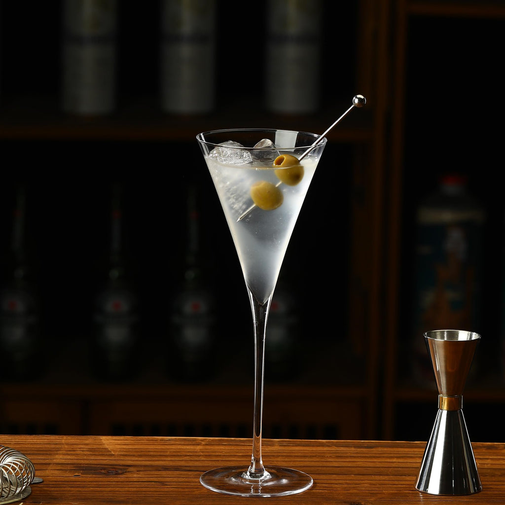 Clear Hand Blown 4 oz Martini Glasses Set of 6 D39903