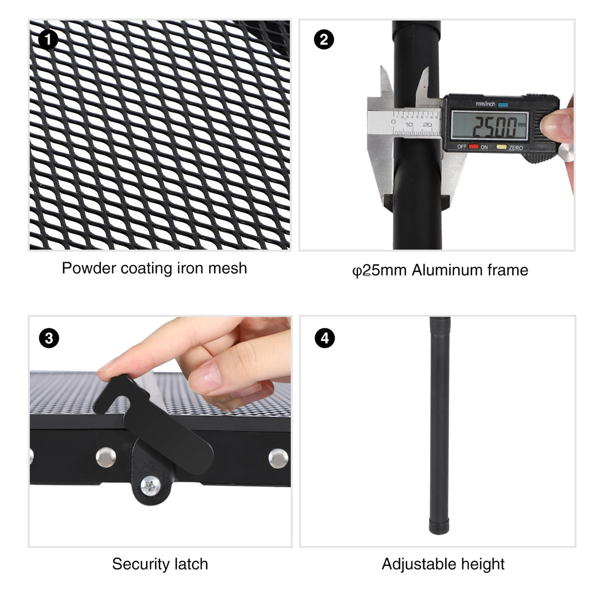 36x24 Aluminum Folding Grill Table with Adjustable Height Legs N3756