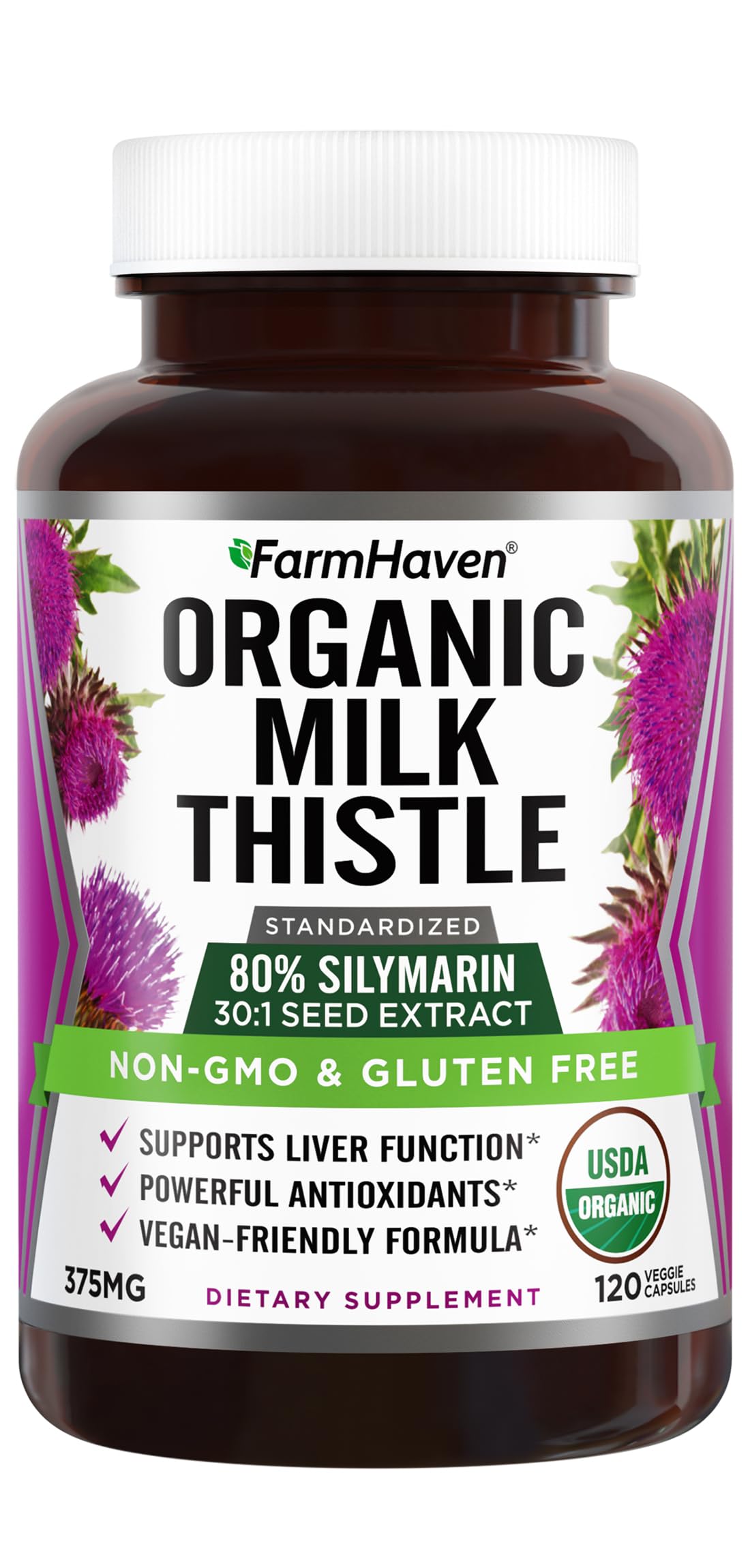 Organic Milk Thistle 120 Vegan Capsules Q21230