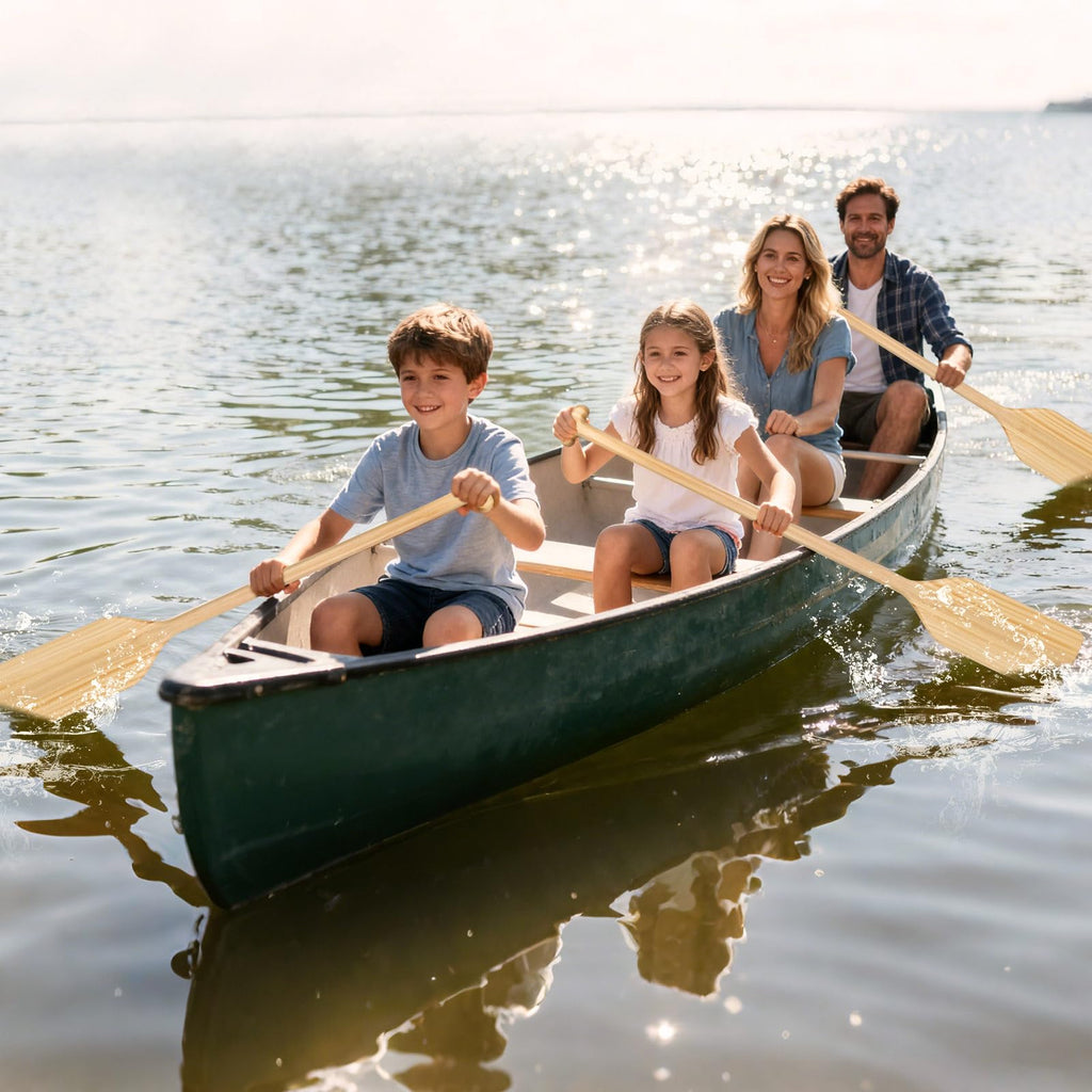 4 ft Wooden Canoe Paddles with Ergonomic Grip F539