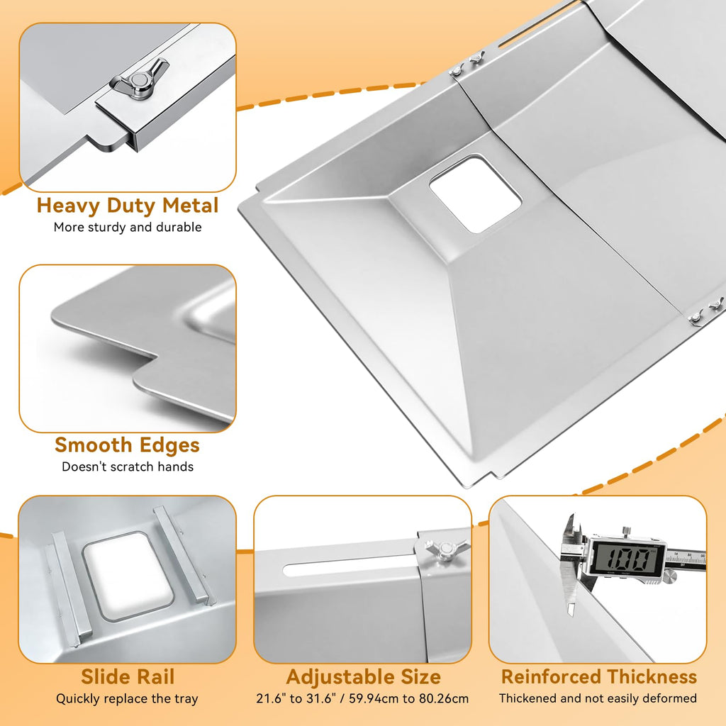 Adjustable Grease Tray with Catch Pan for Gas Grills T687035