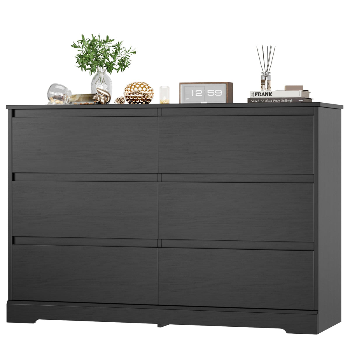Black 6 Drawer Double Dresser L463359