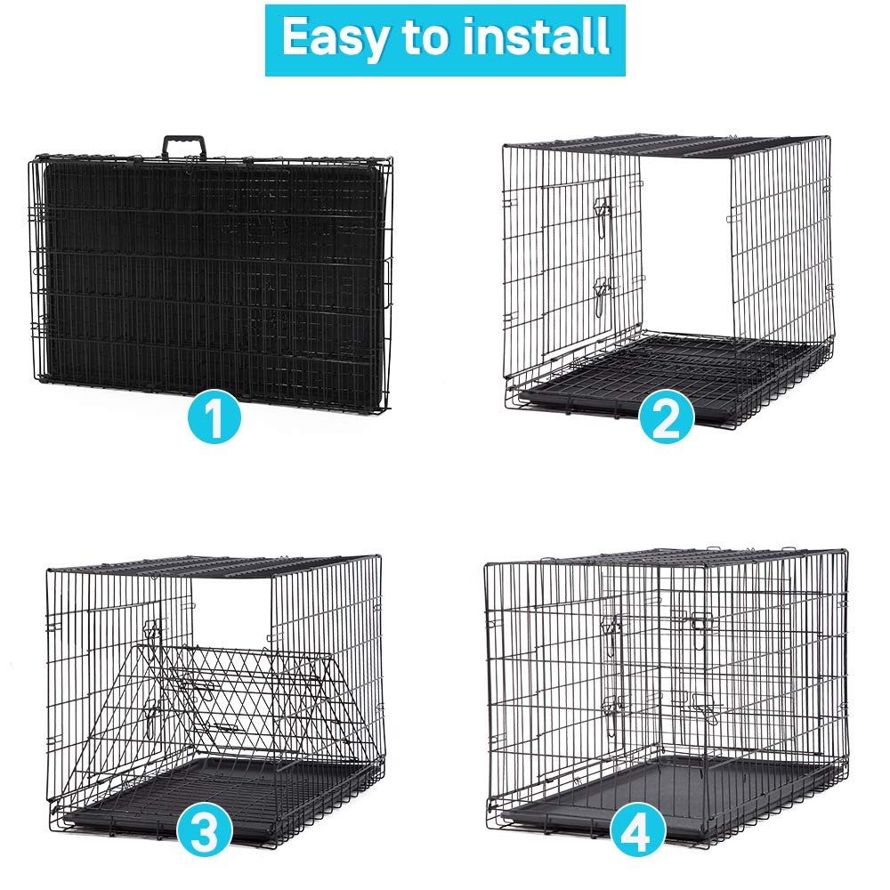 48 Inch Double-Door Dog Crate with Divider F218