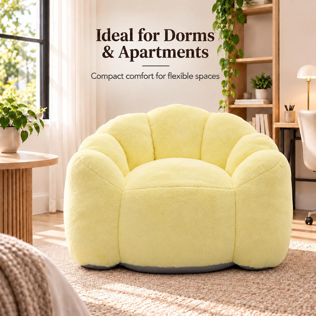 Yellow Memory Foam Bean Bag Chair F3569