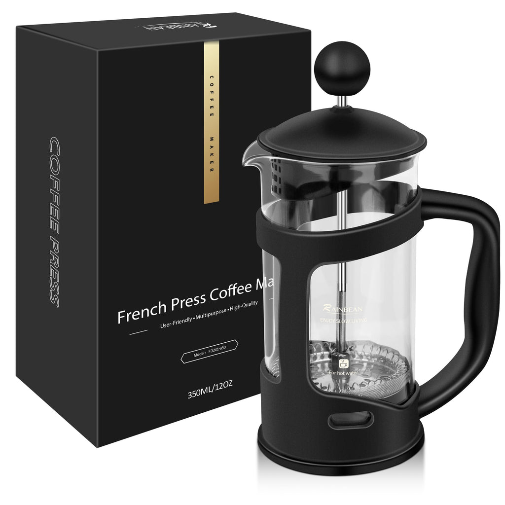 Mini French Press Coffee Maker, 1 Cup, 12oz, Stainless Steel Filter M73933