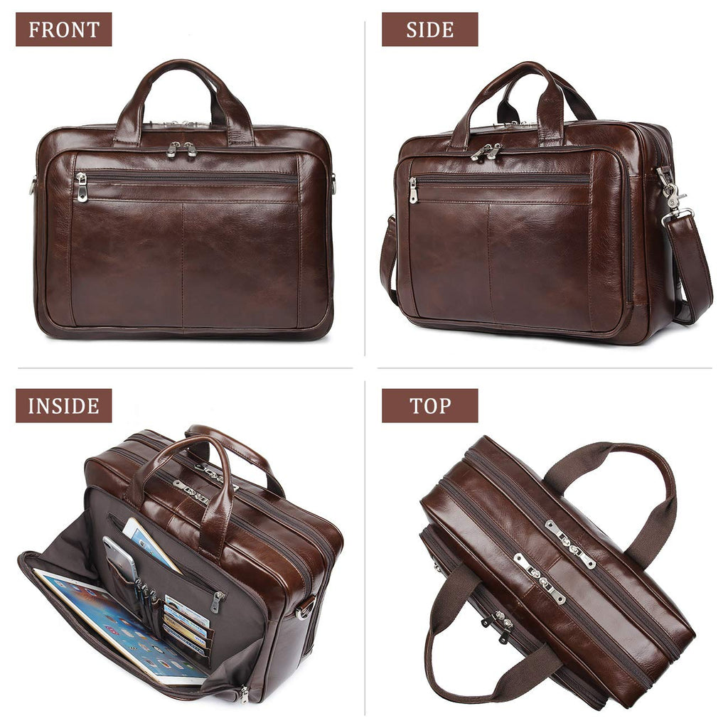 Leather 16'' Laptop Messenger Bag P578