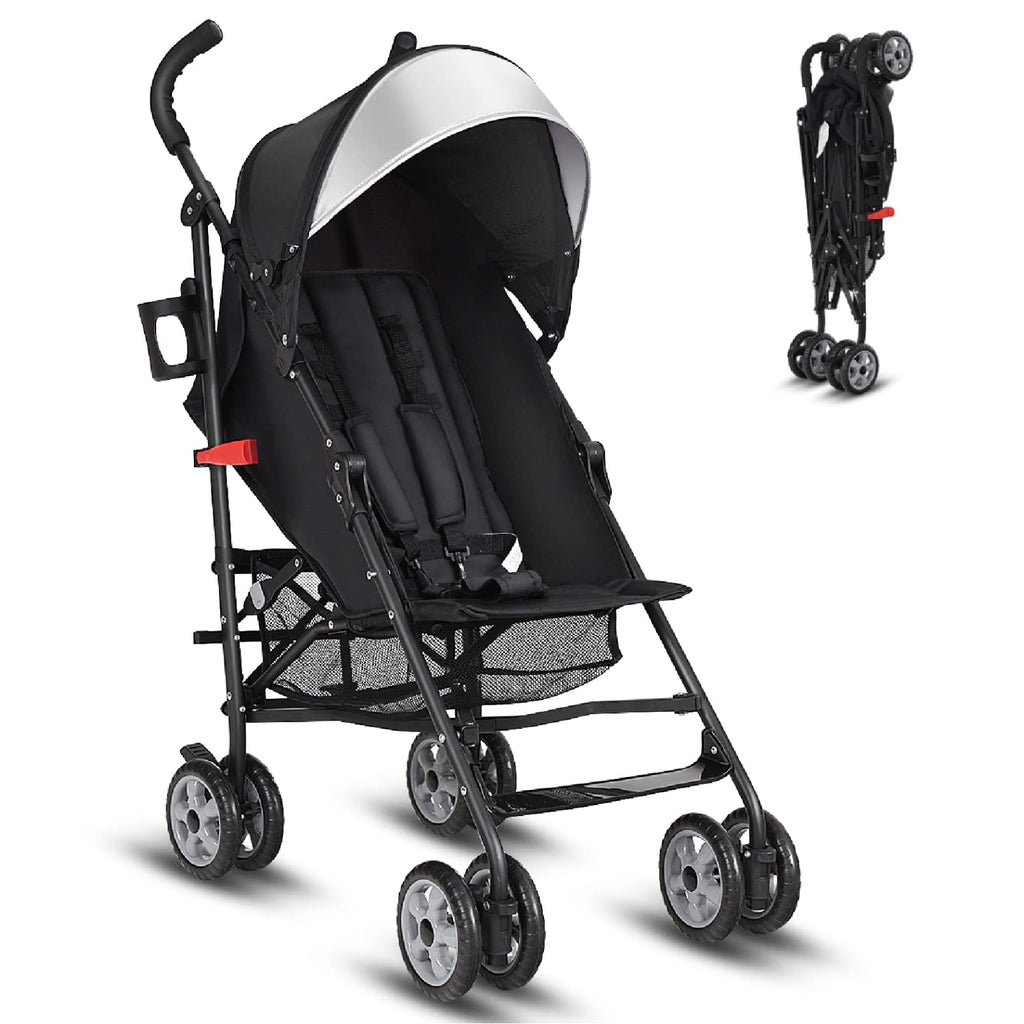 Lightweight Compact Foldable Stroller with Canopy and Cup Holder C94610
