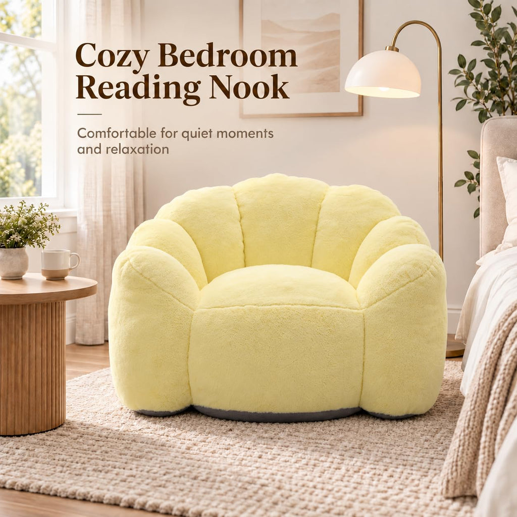 Yellow Memory Foam Bean Bag Chair F3569