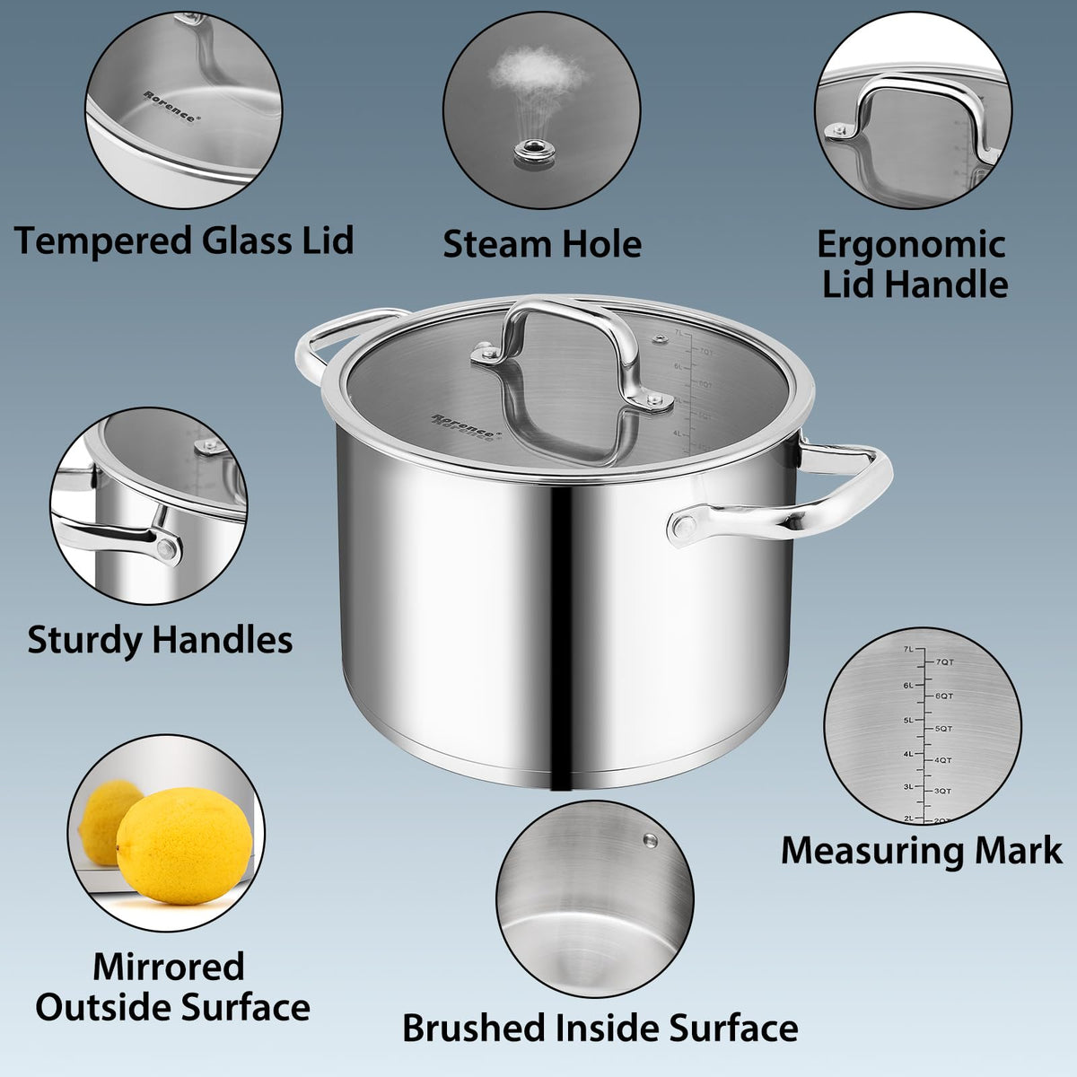 Stainless Steel 8-Quart Stock Pot X62078