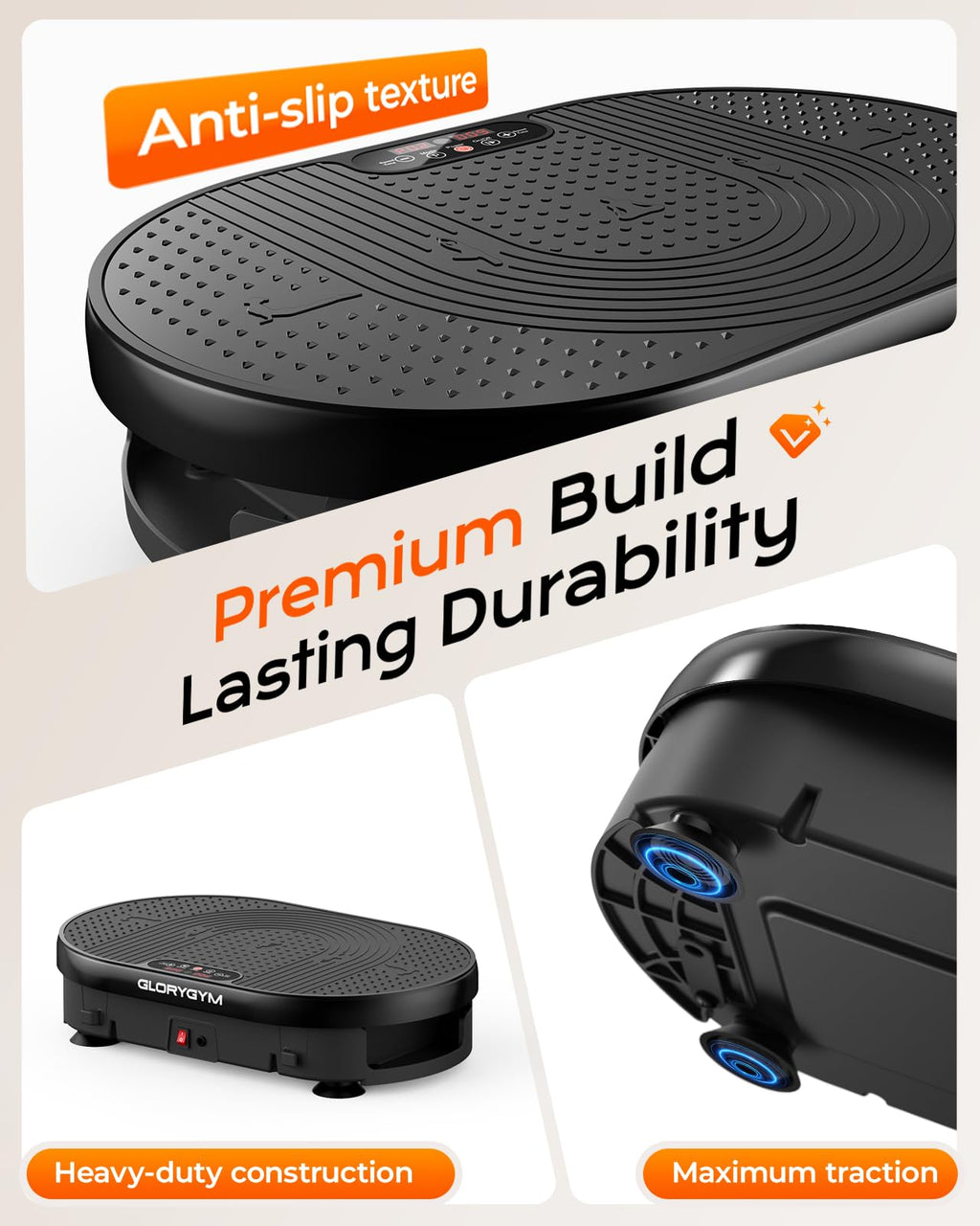Vibration Plate Exercise Machine with Resistance Bands V693