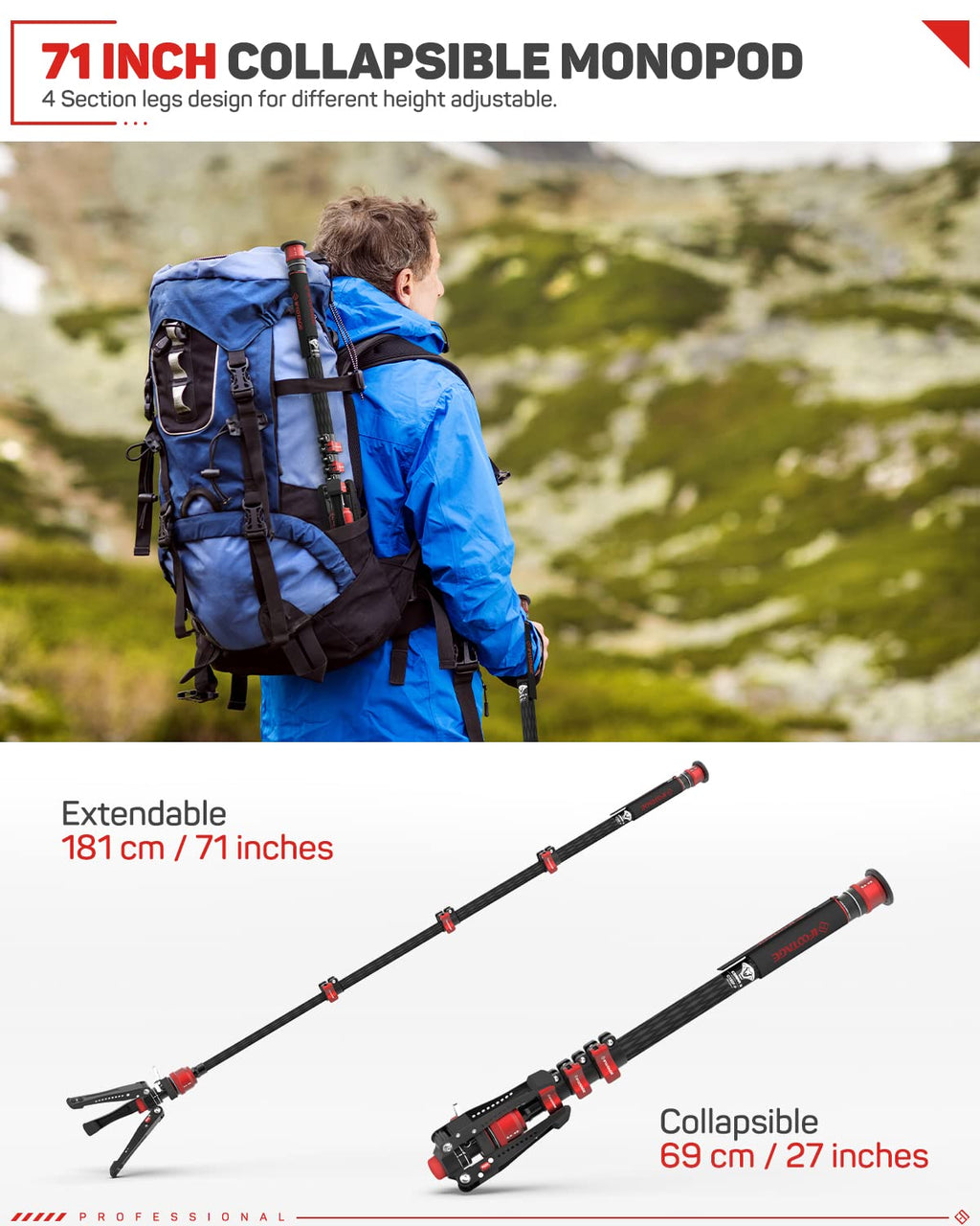 Carbon Fiber Monopod O8075
