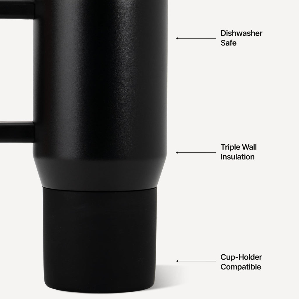 20oz Ceramic-Lined Mug with Handle, Black Y66483