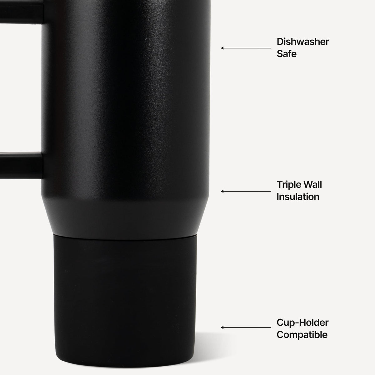 20oz Ceramic-Lined Mug with Handle, Black Y66483