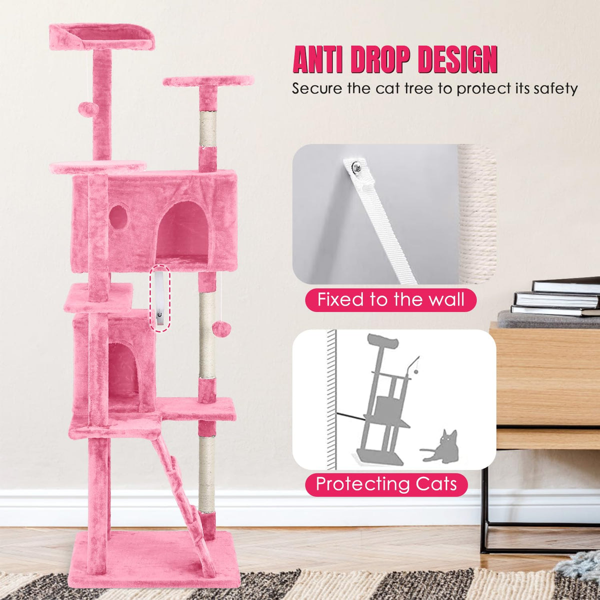 70in Cat Tree Tower with Scratching Post T432
