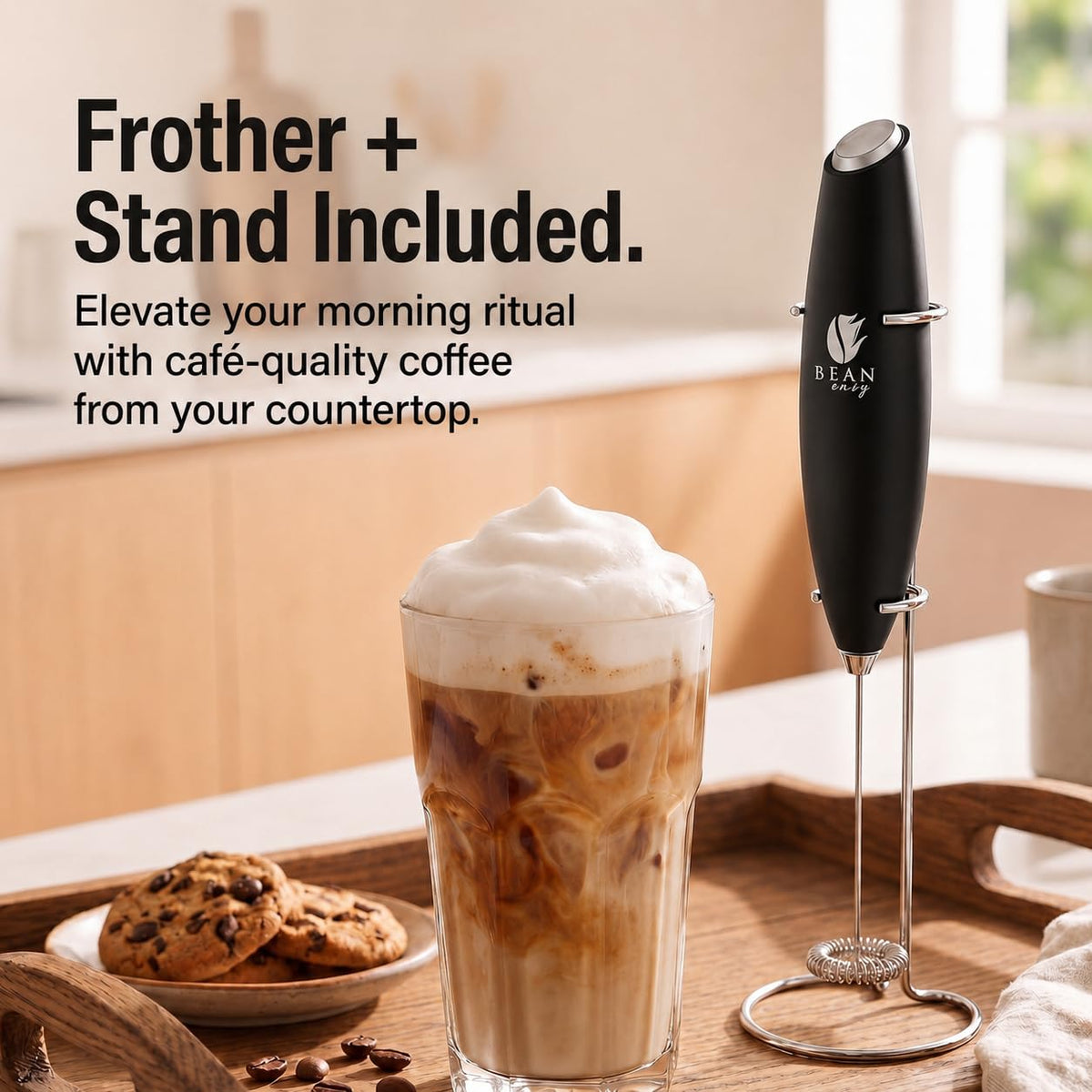 Black Handheld Milk Frother E1832