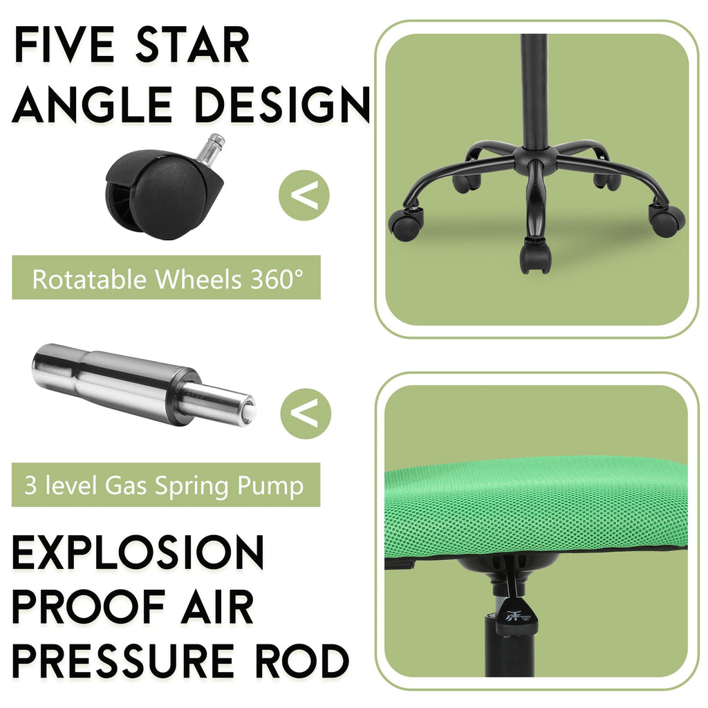 Green Ergonomic Mesh Office Chair with Lumbar Support W750